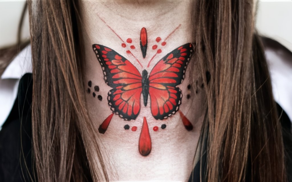 40 best red butterfly tattoo