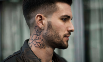 male behind ear tattoos