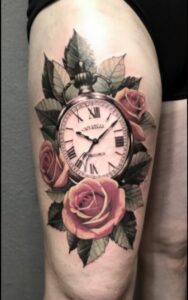 Timeless Clock Tattoo 14