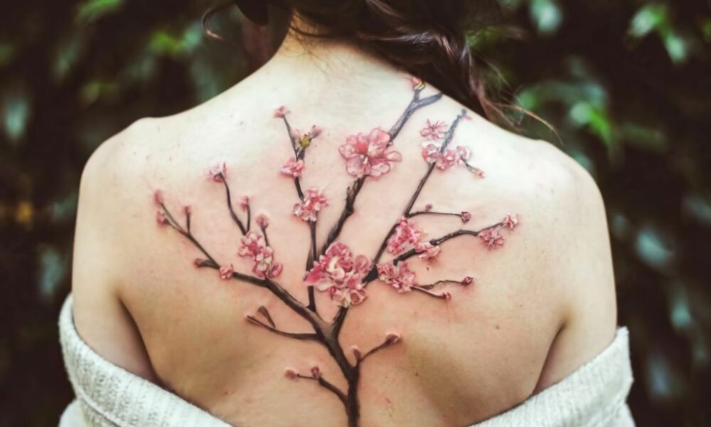 cherry blossom tattoo cover