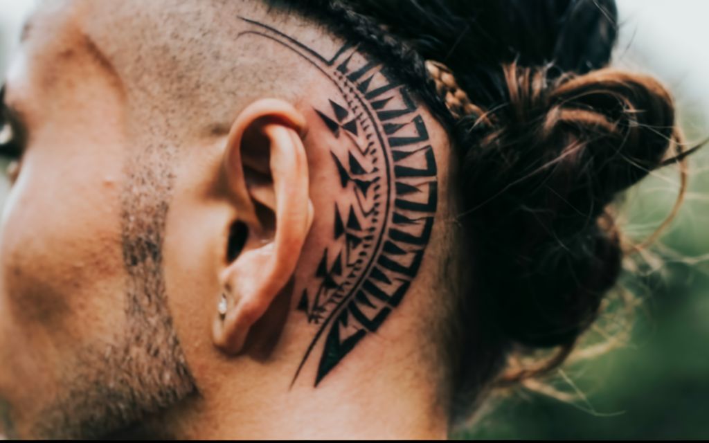male behind the ear tattoo cover