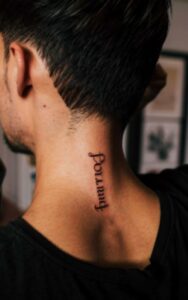 Names on Neck Tattoo 12