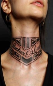 Names on Neck Tattoo 6