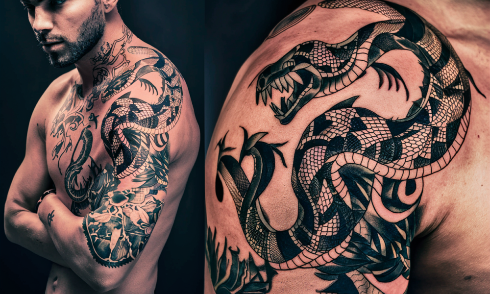 Japanese snake tattoo Ideas