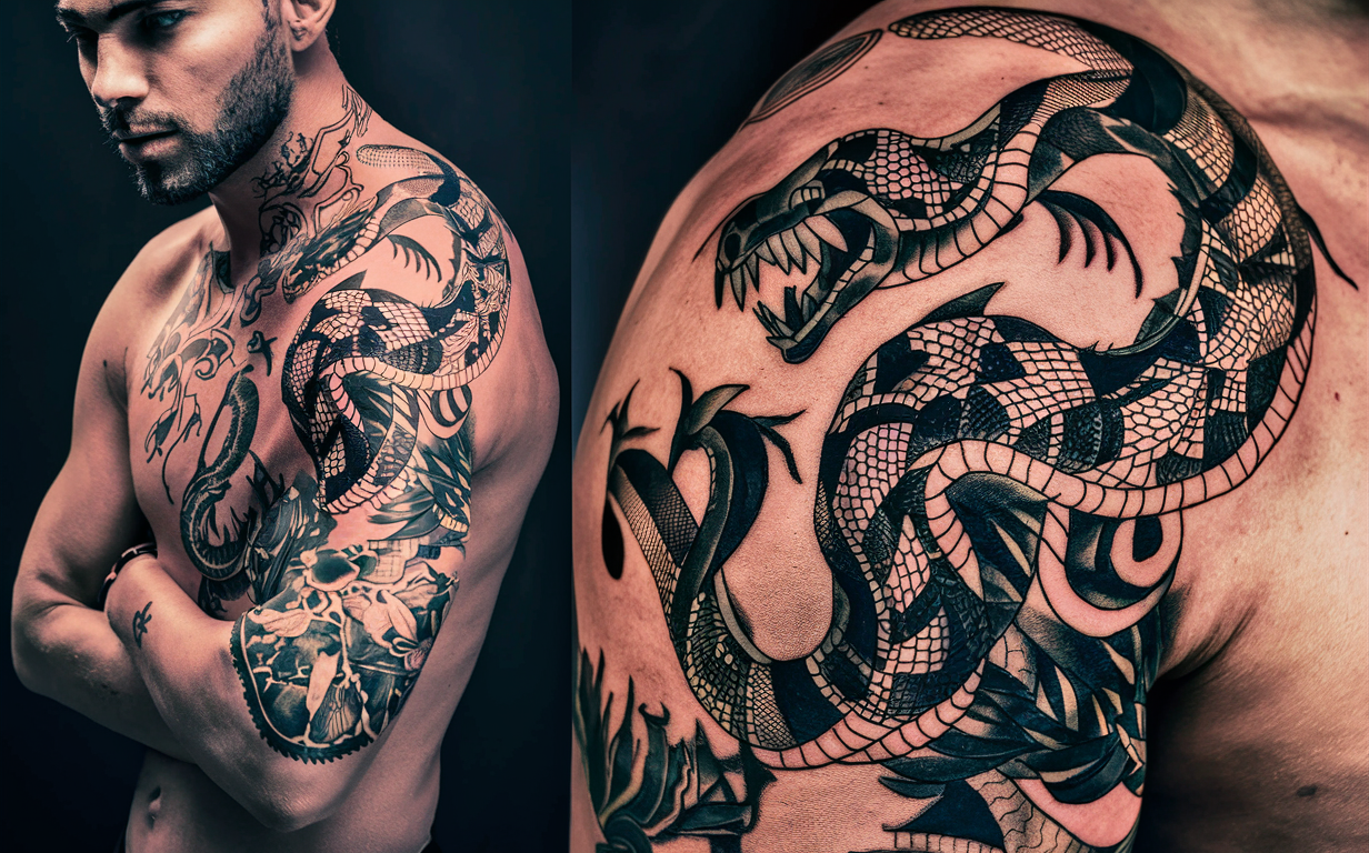 Japanese snake tattoo Ideas