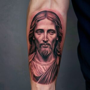 Jesus Forearm Tattoos 1