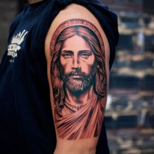 Jesus Forearm Tattoos 10