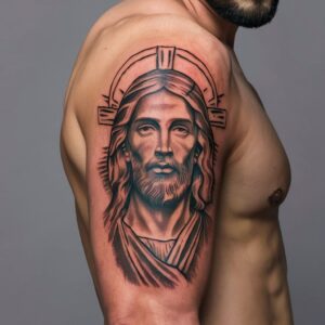 Jesus Forearm Tattoos 11