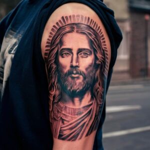 Jesus Forearm Tattoos 12