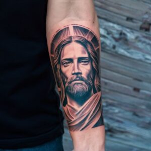 Jesus Forearm Tattoos 3