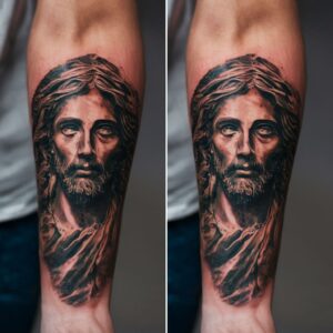 Jesus Forearm Tattoos 4