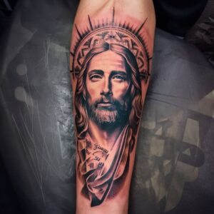 Jesus Forearm Tattoos 5