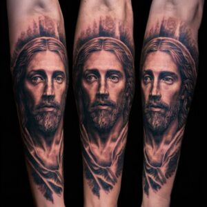 Jesus Forearm Tattoos 6