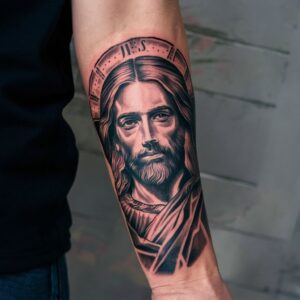 Jesus Forearm Tattoos 9