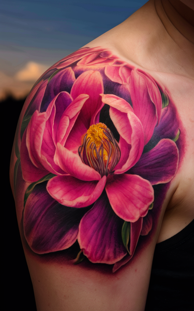 magnolia flower tattoo female