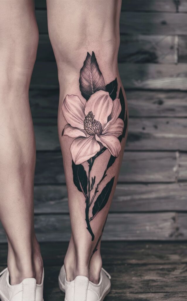 magnolia flower tattoo men