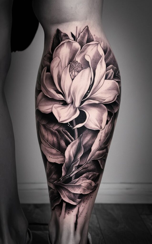 magnolia flower tattoo men