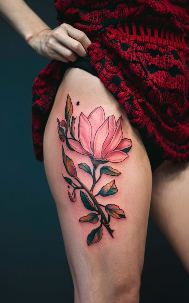 magnolia flower tattoo female