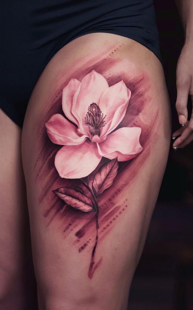 magnolia flower tattoo female