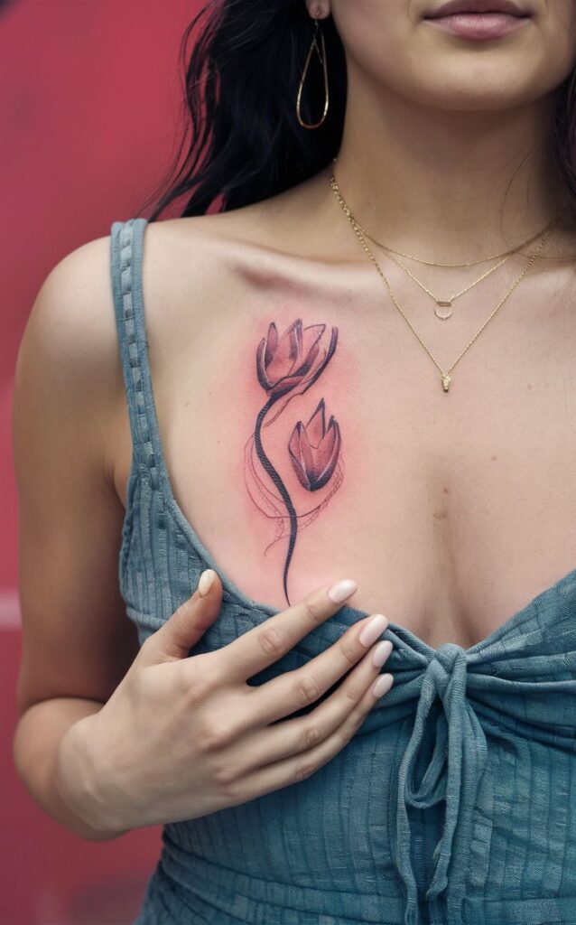 magnolia flower tattoo female