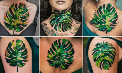 monstera leaf tattoo ideas