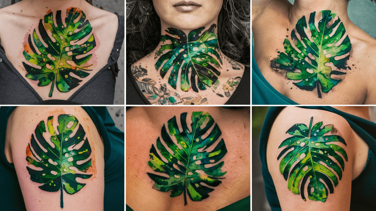 monstera leaf tattoo ideas