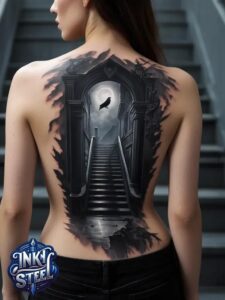 Stairway to heaven Tattoo Female - Stairway to heaven tattoos small - Stairway to heaven tattoo Ideas - Stairway to heaven tattoo Stencil - Stairway to Heaven tattoo Half Sleeve - Stairway to Heaven Tattoo Forearm