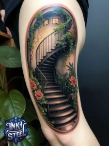 Stairway to heaven Tattoo Female - Stairway to heaven tattoos small - Stairway to heaven tattoo Ideas - Stairway to heaven tattoo Stencil - Stairway to Heaven tattoo Half Sleeve - Stairway to Heaven Tattoo Forearm