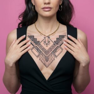 Artistry Female Chest Tattoos 1