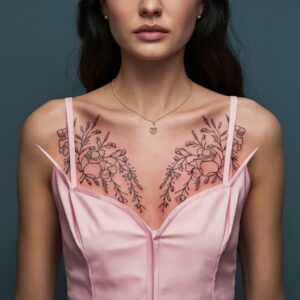 Artistry Female Chest Tattoos 4