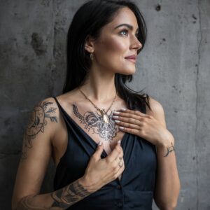 Artistry Female Chest Tattoos 6