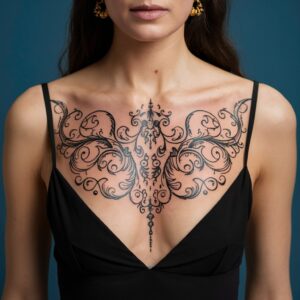 Artistry Female Chest Tattoos 8