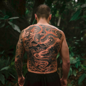 Enigma Men’s Back Tattoos 12