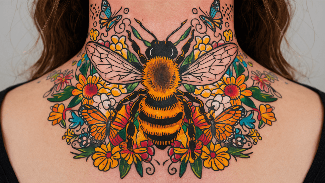 Bee tattoo idea for female