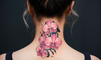 Watercolor Orchid Tattoo Ideas for female