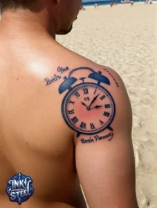 Temporary birth clock tattoos - Birth clock tattoo with name - Birth clock tattoos for guys - Birth clock tattoo small - Birth clock tattoo ideas - Time of birth Tattoo small