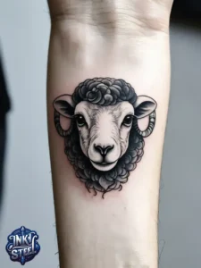 Sheep tattoos for females - Sheep tattoo men - Sheep tattoo Ideas - Cute sheep tattoo - Black sheep tattoo - Sheep tattoo small