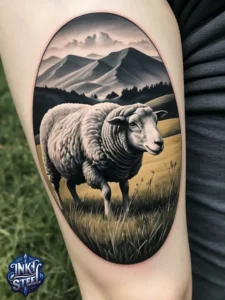 Sheep tattoos for females - Sheep tattoo men - Sheep tattoo Ideas - Cute sheep tattoo - Black sheep tattoo - Sheep tattoo small