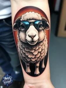 Sheep tattoos for females - Sheep tattoo men - Sheep tattoo Ideas - Cute sheep tattoo - Black sheep tattoo - Sheep tattoo small