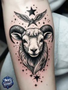 Sheep tattoos for females - Sheep tattoo men - Sheep tattoo Ideas - Cute sheep tattoo - Black sheep tattoo - Sheep tattoo small