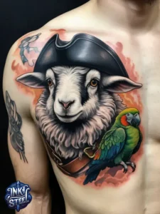 Sheep tattoos for females - Sheep tattoo men - Sheep tattoo Ideas - Cute sheep tattoo - Black sheep tattoo - Sheep tattoo small