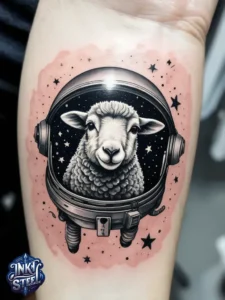 Sheep tattoos for females - Sheep tattoo men - Sheep tattoo Ideas - Cute sheep tattoo - Black sheep tattoo - Sheep tattoo small