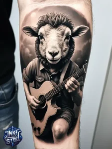 Sheep tattoos for females - Sheep tattoo men - Sheep tattoo Ideas - Cute sheep tattoo - Black sheep tattoo - Sheep tattoo small