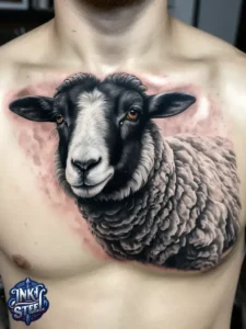 Sheep tattoos for females - Sheep tattoo men - Sheep tattoo Ideas - Cute sheep tattoo - Black sheep tattoo - Sheep tattoo small