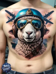 Sheep tattoos for females - Sheep tattoo men - Sheep tattoo Ideas - Cute sheep tattoo - Black sheep tattoo - Sheep tattoo small