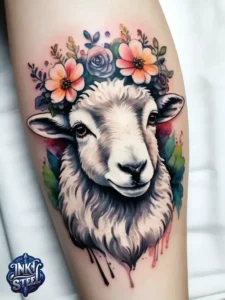 Sheep tattoos for females - Sheep tattoo men - Sheep tattoo Ideas - Cute sheep tattoo - Black sheep tattoo - Sheep tattoo small