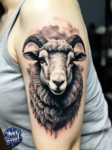 Sheep tattoos for females - Sheep tattoo men - Sheep tattoo Ideas - Cute sheep tattoo - Black sheep tattoo - Sheep tattoo small