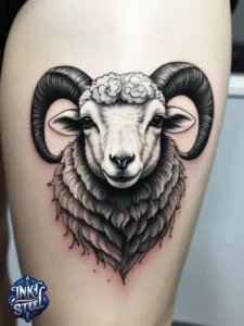 Sheep tattoos for females - Sheep tattoo men - Sheep tattoo Ideas - Cute sheep tattoo - Black sheep tattoo - Sheep tattoo small