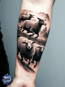 Sheep tattoos for females - Sheep tattoo men - Sheep tattoo Ideas - Cute sheep tattoo - Black sheep tattoo - Sheep tattoo small