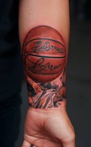 LeBron tattoos arm - LeBron tattoos back - LeBron James' tattoos high School - LeBron tattoos meaning - lebron james hand tattoo - LeBron tattoo lion